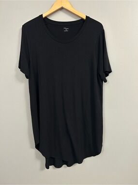 Daily Ritual Black Crew Neck T-Shirt Dress XL